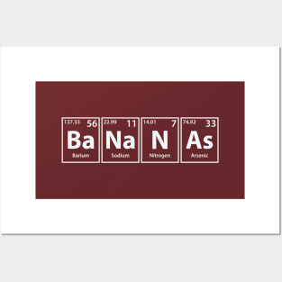 Bananas (Ba-Na-N-As) Periodic Elements Spelling Posters and Art